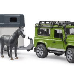 Bruder Land Rover Defender with horse trailer-0